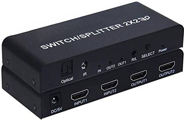 coolcold HDMI Splitter, 2x2 HDMI2.0 Switch Splitter,2 in 2 Out HDMI Switcher Media Streaming Device