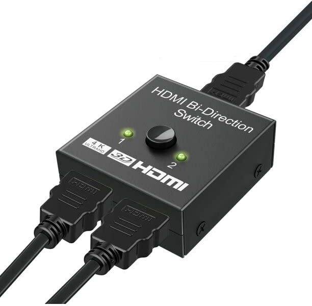 HITRIME HDMI Switch 2 in 1 Out 4K 60hz HDMI Switcher 2 Port, Bi-Directional Media Streaming Device
