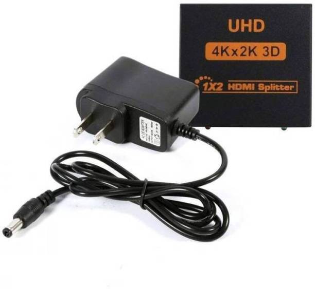 Tobo Latest UHD 4K*2K 3D 1 in 2 Out Hdmi Splitter 1X2 2 Port 1080P V1.4 Support 4K/2K and 3D Resolution -1 Source to 2Displays Media Streaming Device