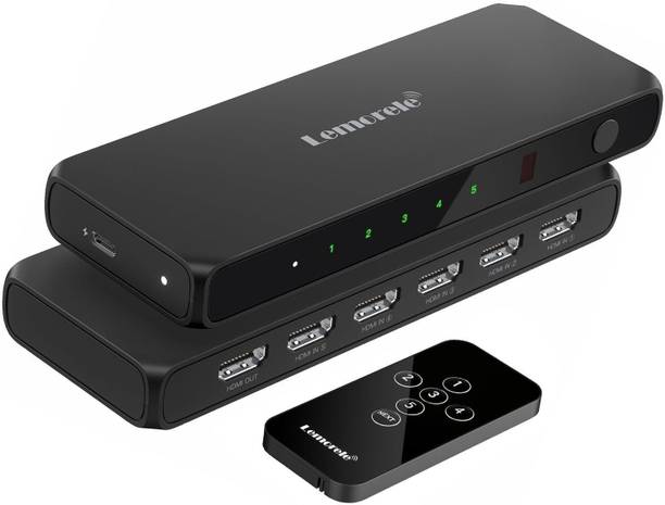 Lemorele HDMI Switch 5 in 1 4K HDMI Switcher UHD HDMI Splitter with Remote Control Media Streaming Device