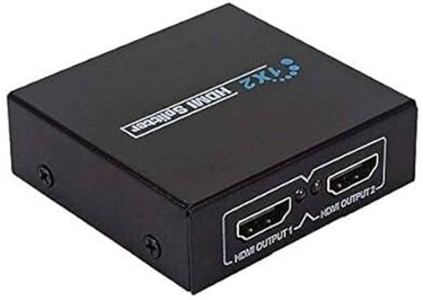 RuhZa 1x2 HDMI Splitter 1in 2 Out Multi-Port Adapter, 4K 1080P 3D Media Streaming Device