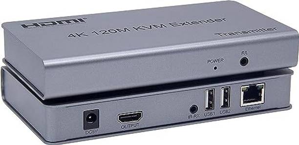 RuhZa 4K HDMI 120M KVM Extender HDMI KVM Extender Over Enthernet/LAN via Single Media Streaming Device