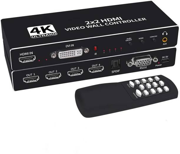 Tobo 4K 2x2 HDMI Video Wall Controller HDMI DVI TV Wall Processor with Audio TD-907H Media Streaming Device