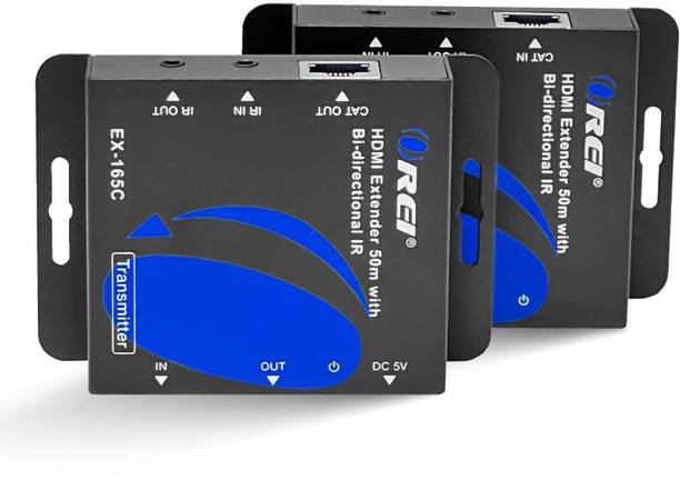 OREI 1080p HDMI Extender Over Cat6/7 Ethernet LAN Cable – Up to 165 ft (50m) – IR Signal (EX-165C) Media Streaming Device