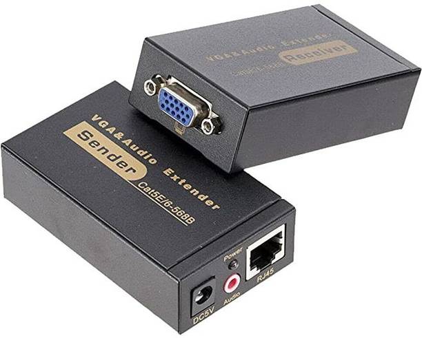 ULTRABYTES VGA Extender with Audio Signal Over RJ45 Cat5/6 UTP Network Cable Extender Media Streaming Device