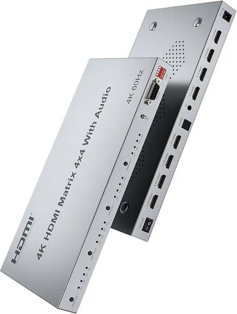 microware 4K HDMI Matrix 4x4 HDMI Matrix 4 In 4 Out matrix with EDID RS232 IR and Audio Media Streaming Device