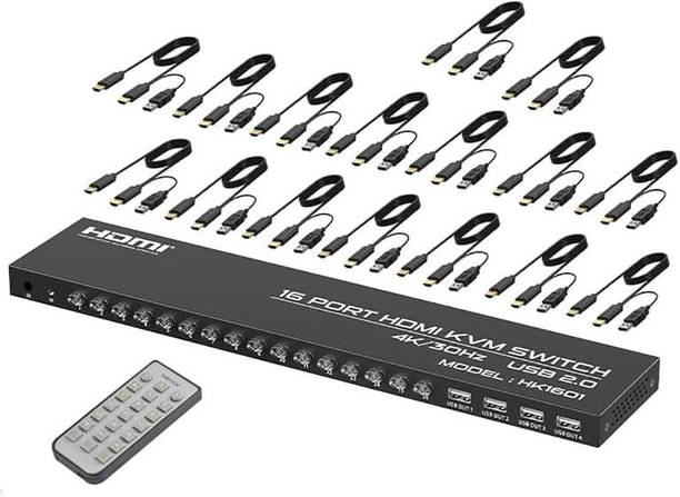Tobo KVM Switch HDMI 16 Port USB Switch Selector for 16 Computers Share TD-1537H Media Streaming Device