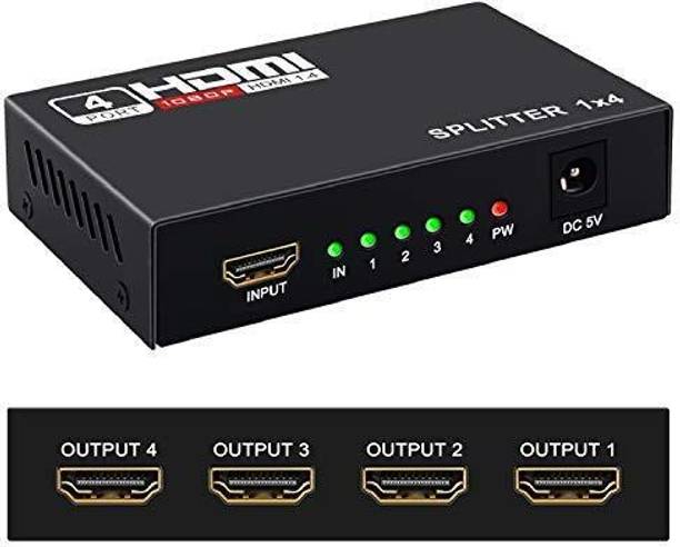 TERABYTE HDMI Splitter 1 in 4 out Power Signal Amplifier Audio Splitter HD Converter Media Streaming Device