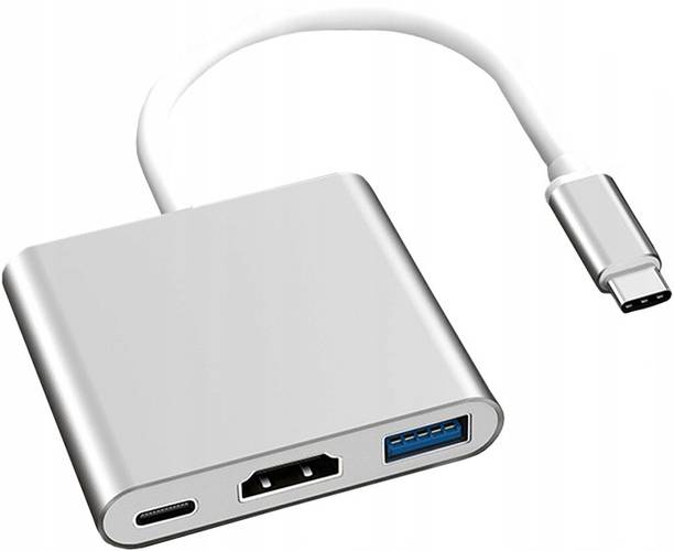 Paruht USB Type-C Male to Female 4K HDMI/USB3.0/USB-C Charging Port PD 3 in 1 Multiport Media Streaming Device