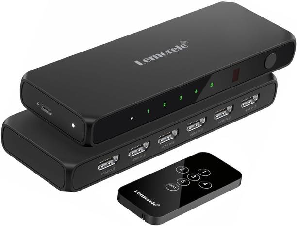Lemorele HDMI Switch 5 in 1 4K HDMI Switcher UHD HDMI Splitter with Remote Control Media Streaming Device