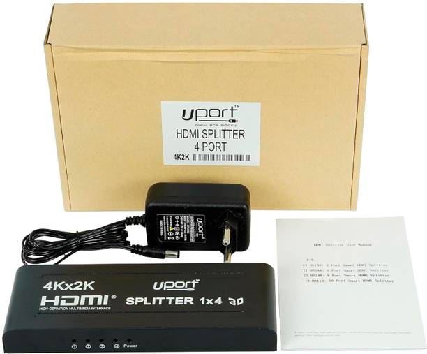 STORITE HDMI Splitter 1 in 4 Out, Supports 3D 4K x 2K @30HZ Full HD Media Streaming Device