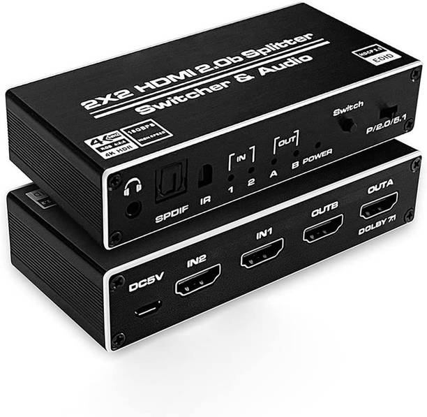 Etzin HDMI Switch 2 in 2 Out with Remote, HDMI Splitter Switcher(EPL-546H) Media Streaming Device