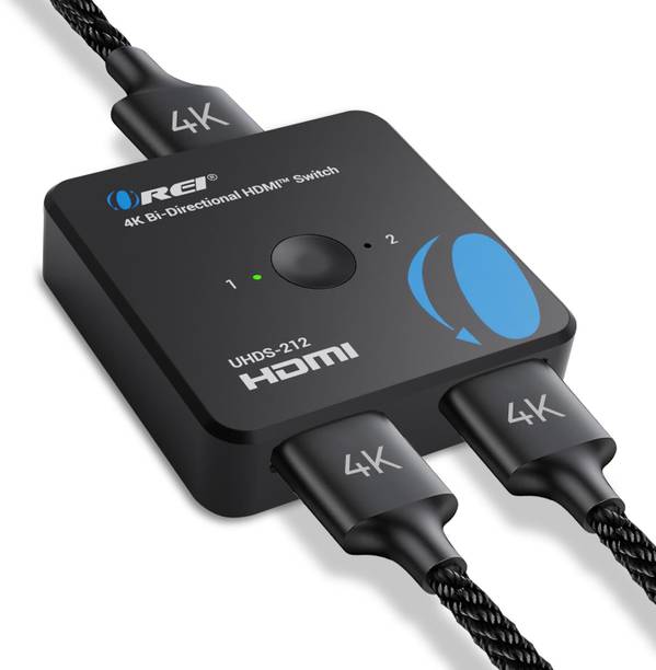 OREI HDMI Switch 4K Splitter - 2x1 Bi Directional - UltraHD Resolution Switch 2 Input Media Streaming Device