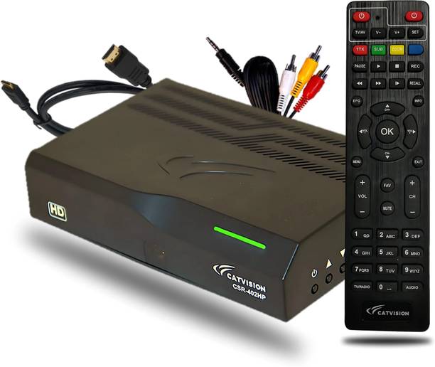 Catvision DD FreeDish DTH Non WiFi | 115+ Free TV Channels | HDMI+AV Cable |BIS Media Streaming Device