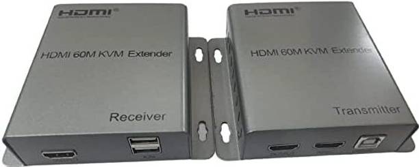 HANUTECH Hdmi Extender with USB Kvm Upto 60m Over Ethernet Via Single Cat 5e /6 Media Streaming Device