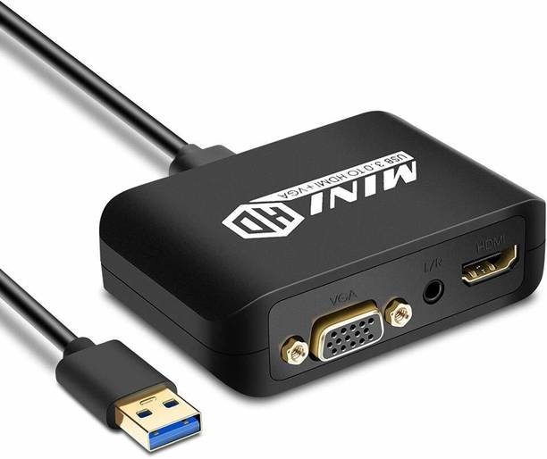 Tobo USB3.0 to HDMI and VGA Adapter, USB to VGA Converter 1080P Audio Media Streaming Device