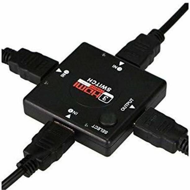 TERABYTE HDMI Splitter 3 Input to 1 Output Manual HDMI Switcher without Remote, Support 4K 3D 1080P, Plug and Play for HDTV 3 Port HDMI Switch Media Streaming Device