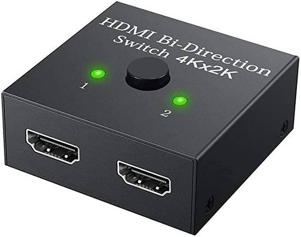 ULTRABYTES HDMI Switch Splitter, 2 Port Bi-Directional Manual HDMI Switch 2 in 1 Out Media Streaming Device