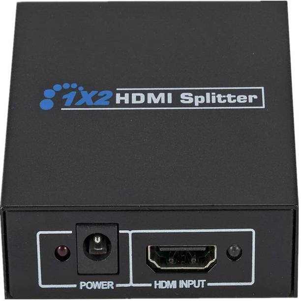RuhZa 1x2 HDMI Splitter, 1 in 2 Out HDMI Splitter Audio Video Distributor Box. Media Streaming Device