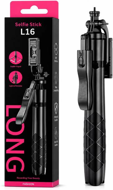 Arvy Enterprises L16 Long Selfie Stick Tripod with 360° Rotation, Bluetooth Remote, 6 Section Telescopic Pole Up to 61 inch Bluetooth Selfie Stick