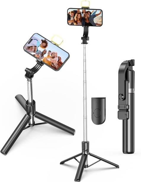 MH BRAND Portable Selfie Stick Tripod with Remote, Multifunctional with led light Tripod, Monopod Bluetooth Selfie Stick
