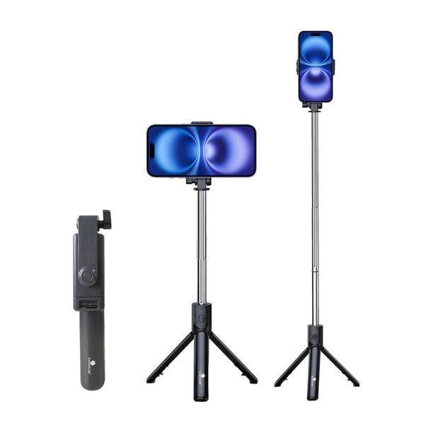 Kratos Bluetooth Selfie Stick | 360 Rotation | Extendable Tripod & Remote Bluetooth Selfie Stick