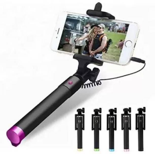 Techpunch UNIVERSAL WIRED HANDHELD MONOPOD FOR PHONE HOLDER OR PHOTOGRAPHY VIDEO RECORDING YOUTUBE REELS & CAPUTURE EVERY SPECIAL MOMENT Cable Selfie Stick Cable Selfie Stick