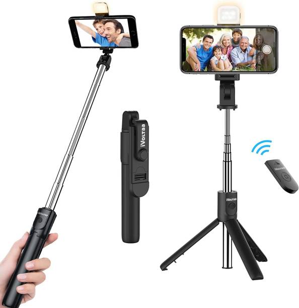 iVoltaa PROGEN Flash Light Tripod with Detachable Remote Bluetooth Selfie Stick