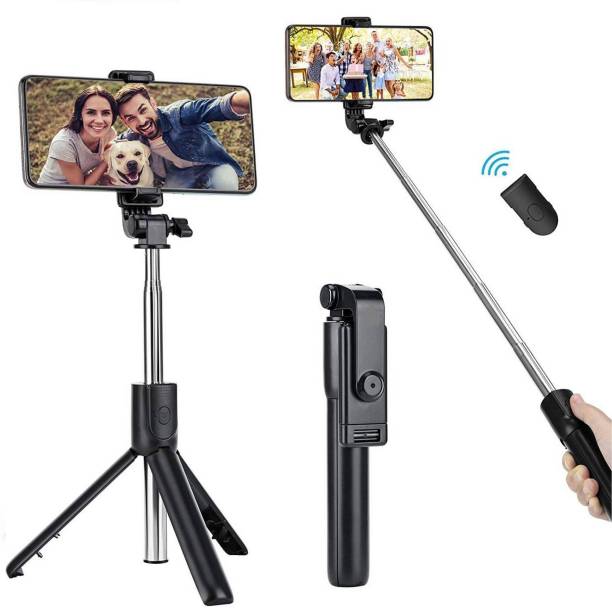 Flipkart SmartBuy R1 Bluetooth Selfie Stick with Remote, 3-in-1 Multifunctional Selfie Stick, Tripod, Monopod Stand & Mobile Stand Compatible with All Mobile Phones Bluetooth Selfie Stick