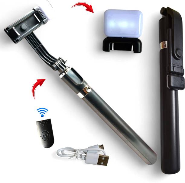 Joyguru Selfie Stick Tripod R1SL Automatic 360 Degree Rotation Selfie Stand with Light and Bluetooth Remote for Mobile Phone Bluetooth Selfie Stick
