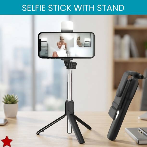 SYARA Selfie Stick With Tripod Stand for Vlogging Compatible With All SmartphonesCY443 Bluetooth Selfie Stick