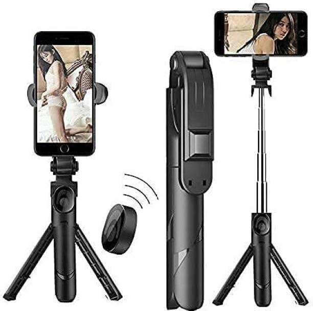 VOXAURA Mobile Tripod Extendable wth Wireless Remote ad Stand For All Smartphones Bluetooth Selfie Stick