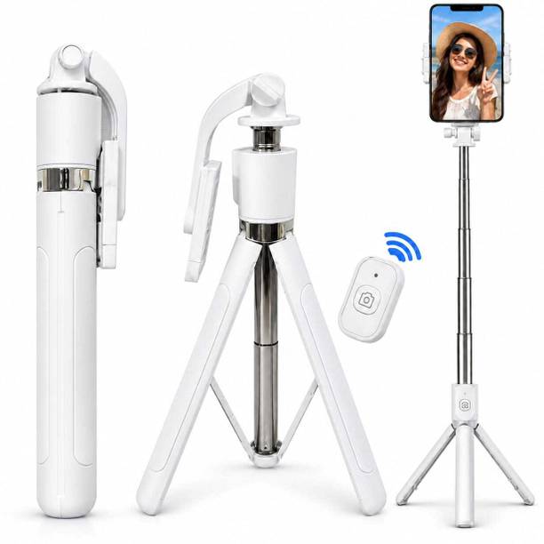 GLANGEH Selfie Stick Tripod for Mobile 360° Phone Holder, 70cm Lightweight Foldable 3-in-1 Stand for Android & iOS Bluetooth Selfie Stick