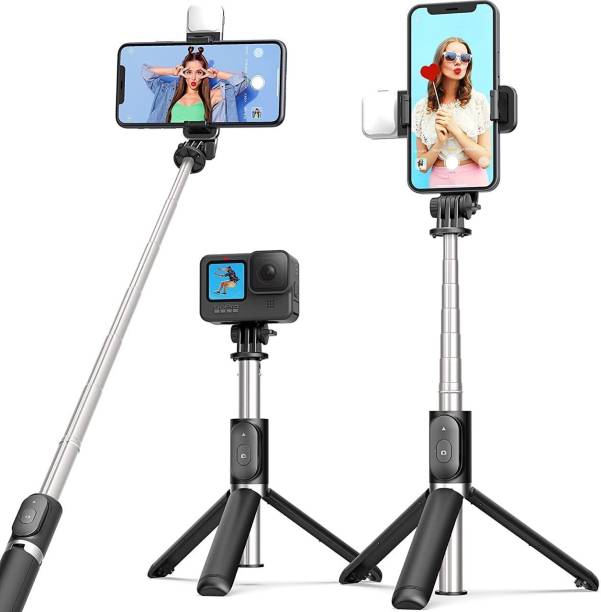 Hold up Hold up Bluetooth Extendable Selfie Stick with Led Light Wireless Remote and Tripod Stand for All iPhone and Android Smartphone Bluetooth Selfie Stick Bluetooth Selfie Stick