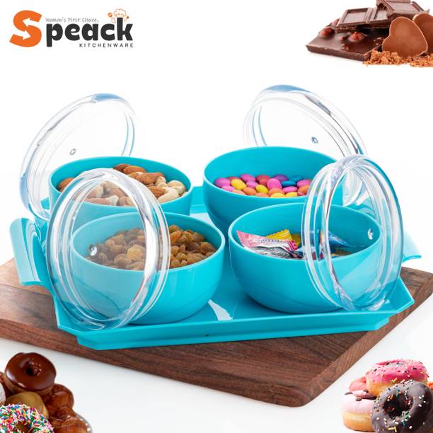 SPEACK Woman's 1st Choice Serving Set | Bowl | Bowl Set | Airtight Container With Tray And Lid For | Aachar | Pickle | Salad | Dryfruit | Dessert | Snacks | Chocolate | Candy | Masala Bowl, Tray, Container Serving Set