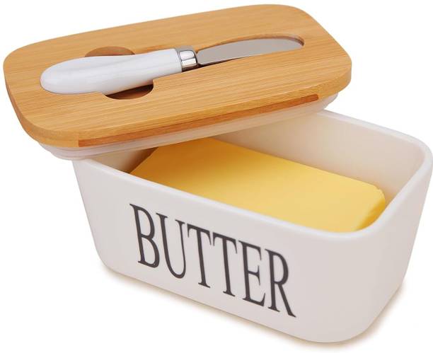 TINSUHG Ceramic, Wooden Utility Container  - 650 ml