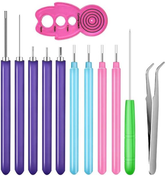 Climberty Paper Quilling Tools Slotted Kit 12 Pack Rolling Needles for Cardmaking Projects