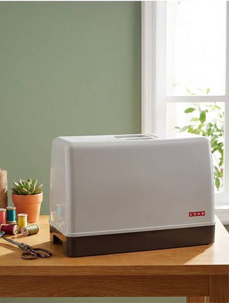 USHA Plastic Base & Cover Manual Sewing Machine 0 built-in stitches 950 SPM White