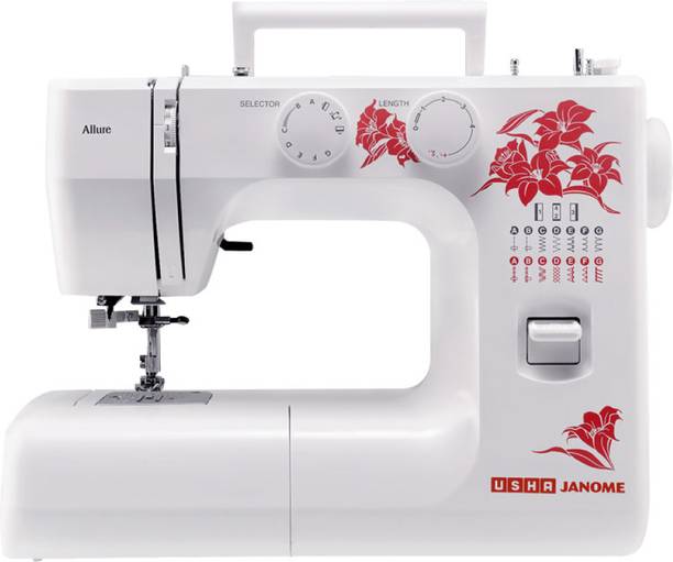 USHA Allure DLX Electric Sewing Machine 21 built-in stitches 860 SPM 2 Year Warranty White