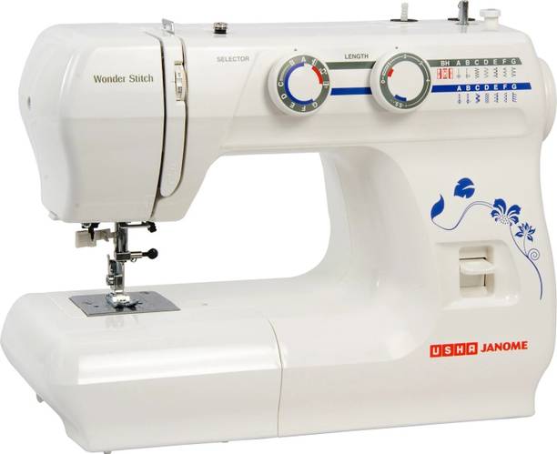 USHA Wonder Stitch Electric Sewing Machine 13 built-in stitches 860 spm White