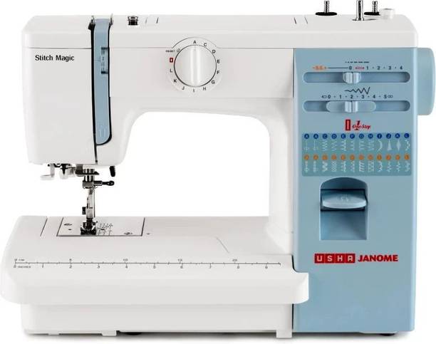 USHA Stitch Magic Electric Sewing Machine 23 built-in stitches 860 SPM 2 Year Warranty White