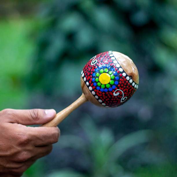 Sarveda Dot Painted Wooden Maracas Shaker Shaker Percussion