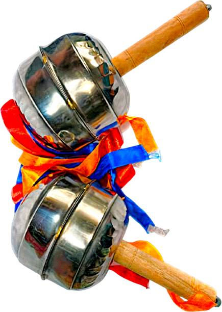 Mayur Musical Maracas Steel with Colourfull Ribbons Superior Quality Combo Set Shaker Percussion
