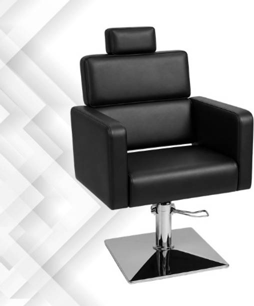 Harshita Enterprises BLACK BARBER CHAIR-WSA232 Styling Chair with Leg Rest