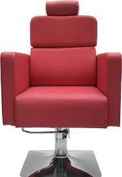 SALOONSIDE 4 D WHITE & RED Styling Chair with Leg Rest