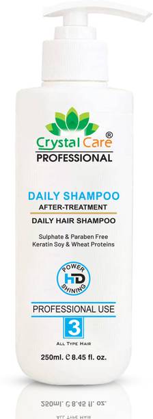 Crystal Care Daily Shampoo | Sulphate Free | Keratin & Wheat Proteins | Anti-Frizz, 250ml