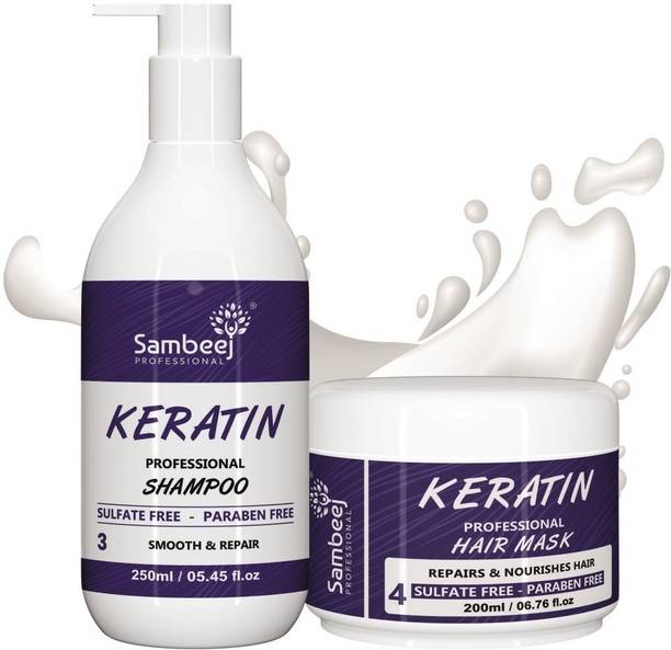 Sambeej Keratin+Nanoplastia & Smoothing Sulphate Free Luxury Shampoo & Premium Hair Mask