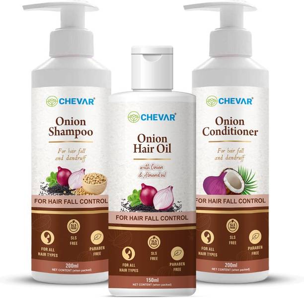 Chevar onion oil for Hair Growth, Hair Fall Control (onion oil + shampoo + conditioner)