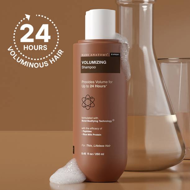 BARE ANATOMY Volumizing Shampoo | Volume For Upto 24 Hrs | Strong & Bouncy Hair | Women & Men
