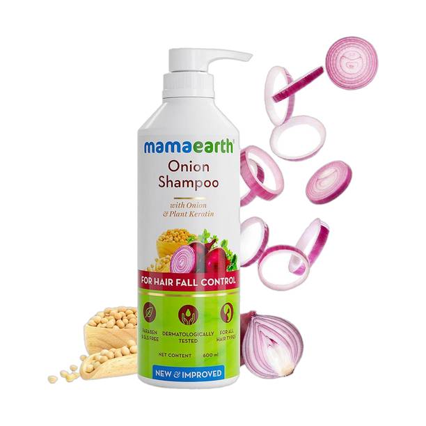Mamaearth Onion Shampoo for Growth & Hair Fall Control with Onion & Plant Keratin